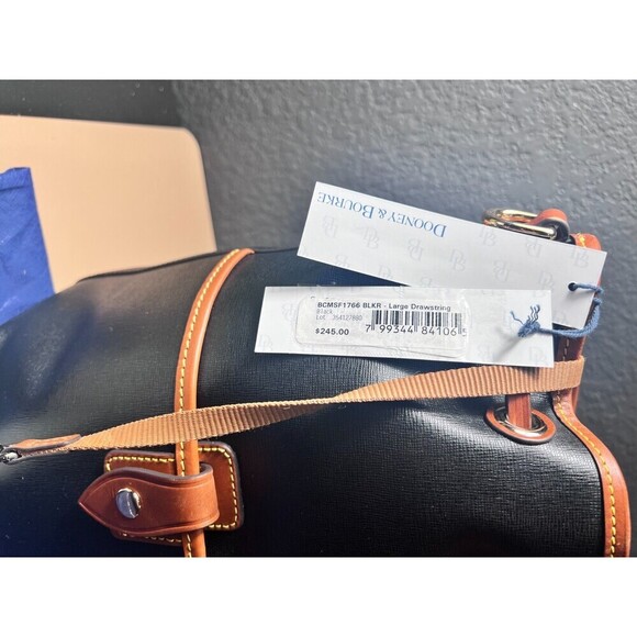 Dooney & Bourke Large Drawstring Bucket Shoulder Bag Black Designer Retro NWT - Picture 4 of 16